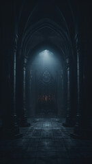 Obraz premium Dark and enchanting gothic doorway evoking mystery and history.