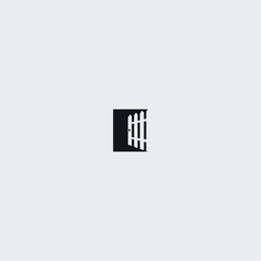 Fence door logo icon flat vector design