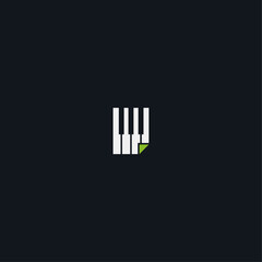 Music note logo icon flat vector design