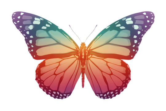 Vibrant Gradient Butterfly with Detailed Wings for Nature and Design Projects