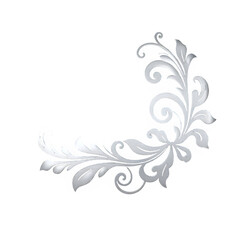 Elegant silver floral corner design perfect for invitations cards and luxurious projects a touch of classic beauty