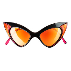 Dynamic Cat Eye Sunglasses with Aerodynamic Contour Isolated on Transparent Background