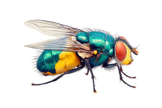 Vibrant Insect with Detailed Wings and Colorful Body Perfect for Nature and Science Themes