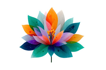 Vibrant Multicolored Floral Design with Dew Drops Perfect for Nature and Artistic Themes