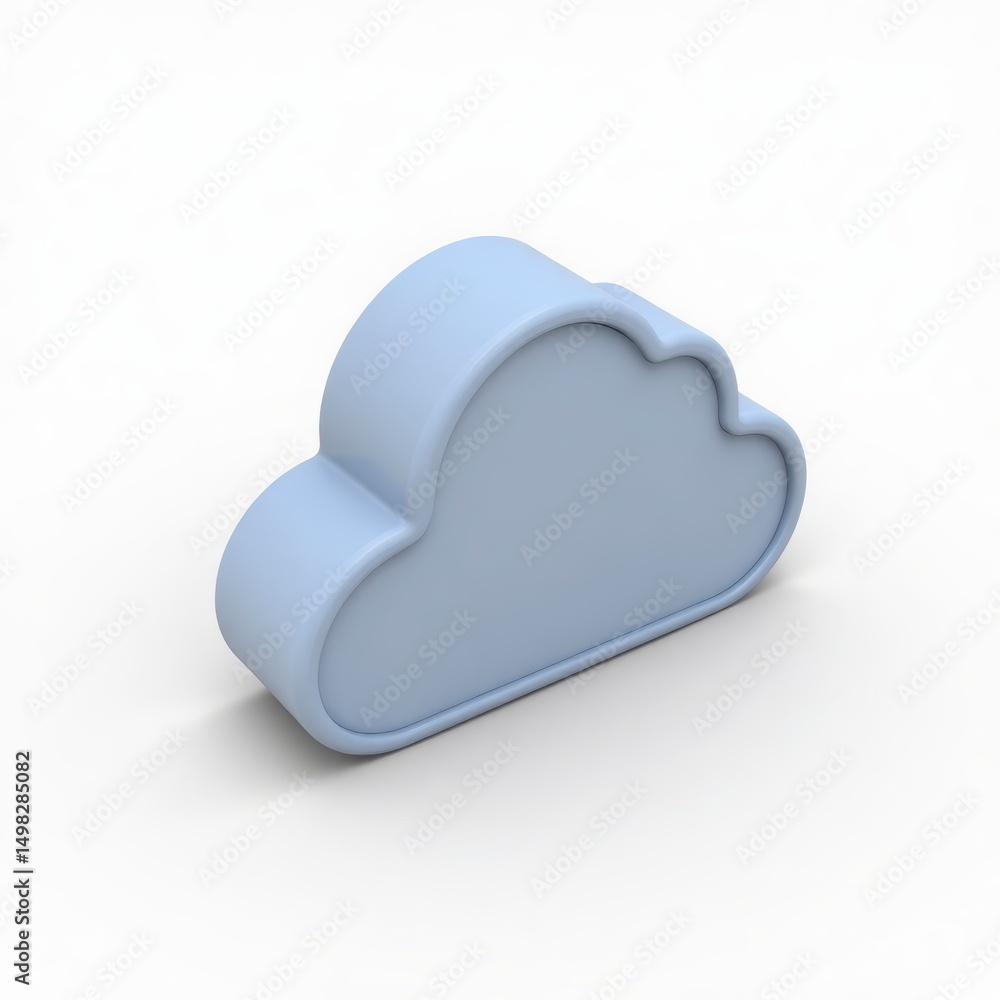 Aufkleber 3d cloud icon for cloud computing and digital data storage services
