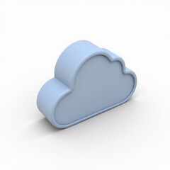 3D Cloud Icon for Cloud Computing and Digital Data Storage Services