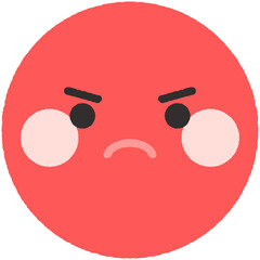 화난 기분나쁜 표정의 감정 아이콘 일러스트