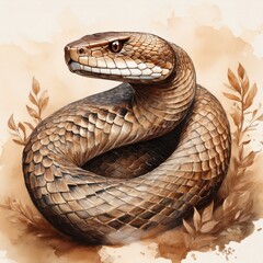 Fototapeta premium Aquarell Kobra