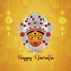 Happy navratri celebration greeting card