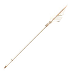 Sleek Arrow with Modern Accents in Pearlescent White Isolated on Transparent Background
