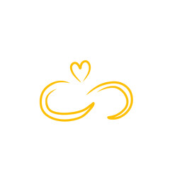 Naklejka premium infinity heart line symbol