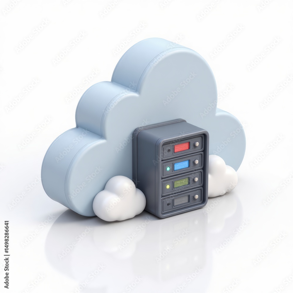 Poster cloud computing server: data storage, network, and information technology solution
