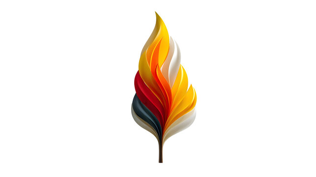 A glowing 3D flame icon with fiery red and yellow hues, symbolizing passion and energy, shown on white --ar 16:9 --v 7.0 --s 750 - Powered by Adobe