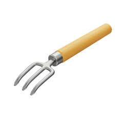 Fototapeta premium Hand cultivator lying on transparent background for gardening