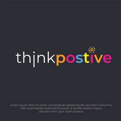 Think Positive Typography Vector Template – Motivational Quote Sign Design for Posters, T-Shirts, or Social Media