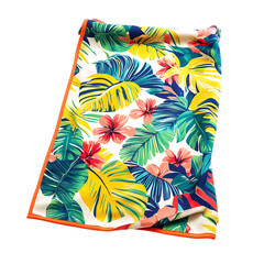 Tropical Beach Towel with Expansive Vibrant Exotic Isolated on Transparent Background