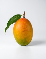 A mango on a white backdrop.