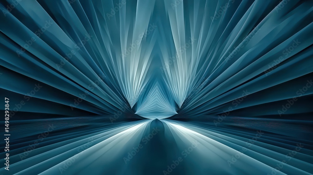 Poster an abstract rendering of light and shadow creating an ethereal space illusion