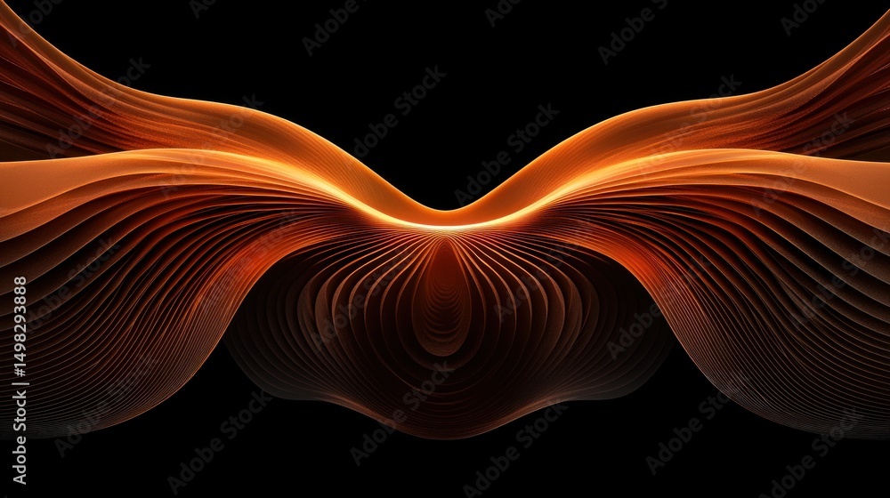Poster abstract orange flow with dimensional texture creates a visually striking display