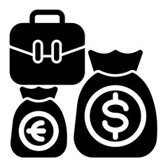 This is Money Bag icon from the Asset Management icon collection with an Solid style
