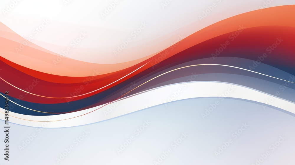Aufkleber colorful wave with red, blue and white stripes. the colors are bright and bold, creating a sense of 