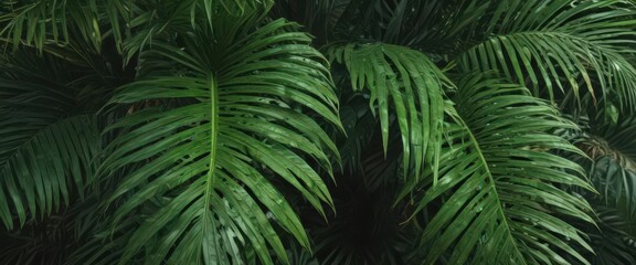 Intricate palm leaf texture, vibrant green hues, tropical detail,  vein,  macro,  wallpaper
