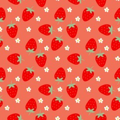 seamless pattern with strawberries