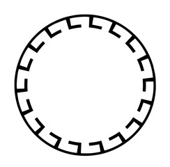 Abstract Circular Frame with Maze-Like Geometric Pattern. 