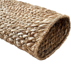 Modern Eco Straw Mat with a Natural Woven Texture Isolated on Transparent Background