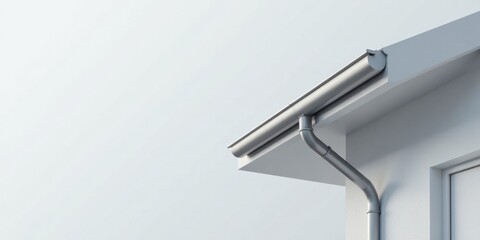 Modern Architectural Gutter System Detail Seamless Metal Drainage Solution for Residential Design