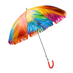Contemporary Compact Beach Umbrella with a Striking Isolated on Transparent Background