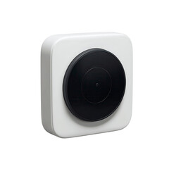 Obraz premium Modern Square Push Button Switch with Black Center