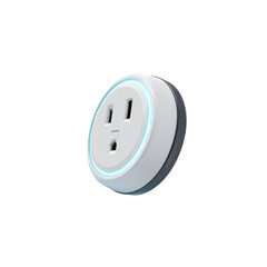 Modern Smart Electrical Outlet with LED Light Ring - Close-up Studio Shot