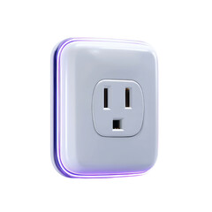 Modern Smart Electrical Outlet with Purple LED Accent Lighting