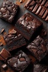 Fudgy brownies with chocolate chunks