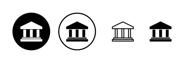 Bank icon logo design. Bank sign and symbol, museum, university