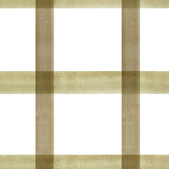 Fototapeta premium Seamless checkered pattern. Handmade watercolor illustration. Green - brown cage for packaging, textiles, wallpaper, printing and wrapping paper, for tablecloths, curtains and home decor.