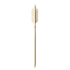 Sleek Arrow with Minimalist Finish in Pure Ivory Isolated on Transparent Background