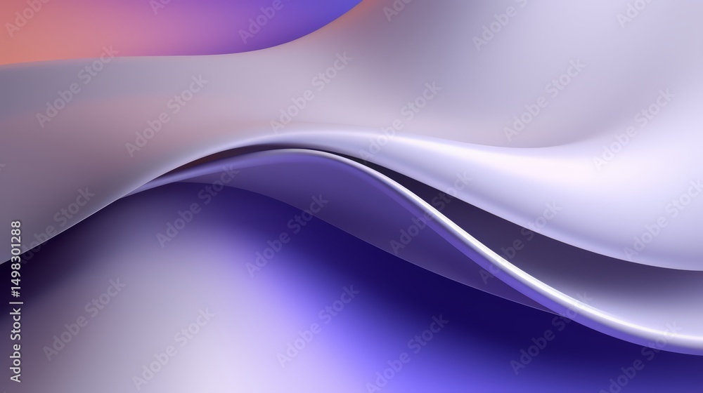 Poster purple and blue wave with a white background. the wave is very long and has a very smooth texture