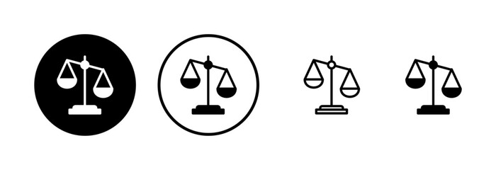 Scales icon logo design. Law scale icon. Justice sign and symbol