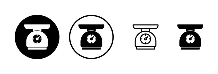 Scales icon logo design. Weight scale sign and symbol