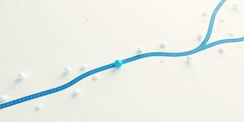 A Single Sphere Journeying Along a Diverging Path, Representing Choices and Uncertain Futures