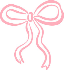 Small Pink Ribbon Bow with Curved Loops