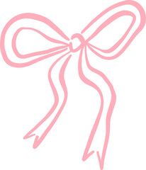 Minimalist Pink Bow with Long Flowing Tails