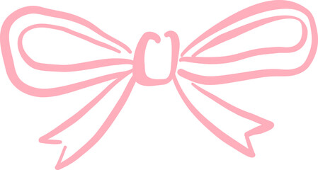 Minimalist Pink Bow with Long Flowing Tails