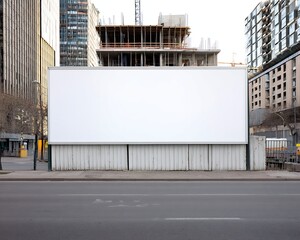 Obraz premium Urban Billboard and Construction Site Background