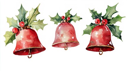Jingle Bells watercolor illustration isolated on transparent

