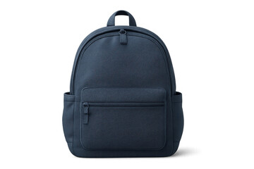 Studio shot of a stylish blue backpack, ideal for students or travelers, featuring a front pocket and a transparent background for easy integration into designs