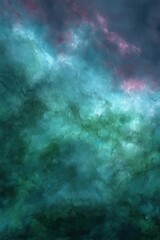 Obraz premium 青緑色の抽象的な背景、渦巻く雲のようなテクスチャ