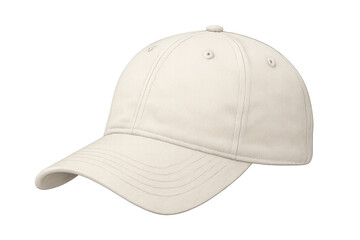 Fototapeta premium Baseball cap lying flat, transparent background, ready for custom graphic application